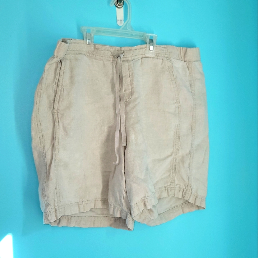 J.Jill Linen Shorts Gray Tan sz. Medium